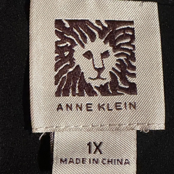 Anne Klein Black Sheer Gold Buttons Rolle Up Tabs & 2 Pockets InnFront. Sz 1X. - Picture 8 of 12